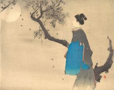 Profile View of a Woman Strolling in the Moonlight, ca. 1908. Creator: Unknown