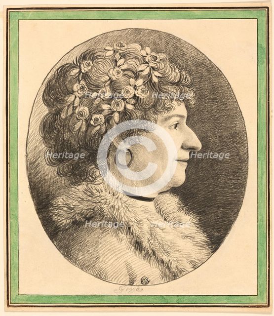 Profile Bust of a Woman with Flowers in Her Hair, n.d. Creator: Unknown.