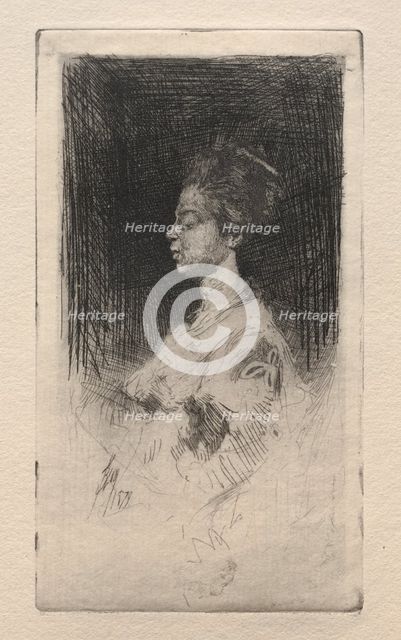 Profile Head of a Japanese Girl, 1879. Creator: Robert Frederick Blum (American, 1857-1903).