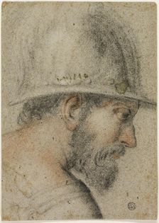 Profile Head of a Soldier with Helmet, 1588/96. Creator: Gabriele Caliari