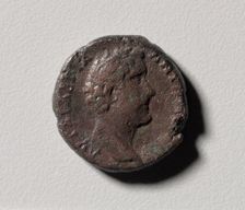 Profile Head of Antoninus Pius of Nicopolis (Nikopolis) ad Istrum (obverse) Apollo Sauroktonos (reve Creator: Unknown