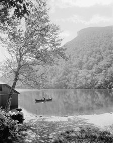 Profile Lake and Old Man of the Mountain, White Mts., N.H., between 1900 and 1920. Creator: Unknown