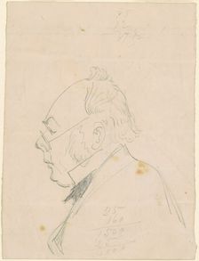 Profile of a Man, after 1865. Creator: Emanuel Gottlieb Leutze