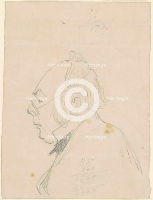 Profile of a Man, after 1865. Creator: Emanuel Gottlieb Leutze.