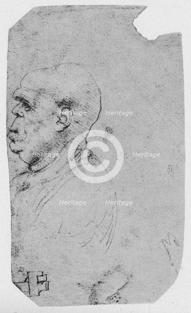 'Profile of a Bald Man to the Left', c1480 (1945). Artist: Leonardo da Vinci.