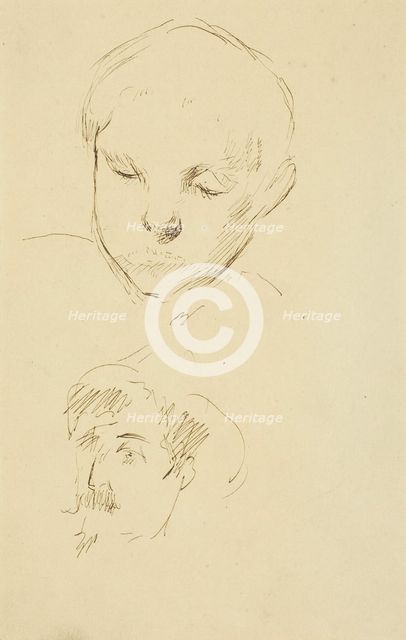 Profile of a Boy and Self-Portrait [recto], 1884-1888. Creator: Paul Gauguin.