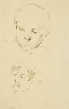 Profile of a Boy and Self-Portrait [recto], 1884-1888. Creator: Paul Gauguin