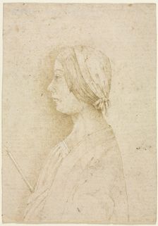 Profile of a Girl Holding a Candle, 1400s. Creator: Unknown