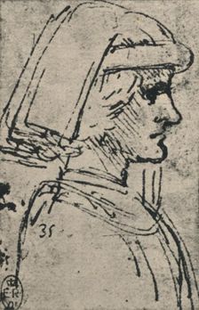 Profile of a Young Man Wearing a Chaperon c1480 (1945). Artist: Leonardo da Vinci