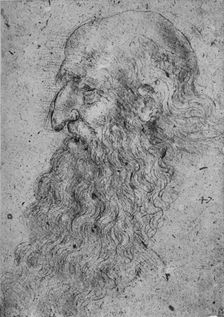 Profile of an Old, Bearded Man to the Left c1480 (1945). Artist: Leonardo da Vinci