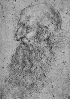 Profile of an Old, Bearded Man to the Left c1480 (1945). Artist: Leonardo da Vinci
