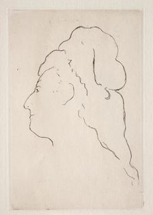 Profile of Eva Gonzales turned to the left, c. 1869. Creator: Edouard Manet (French, 1832-1883)