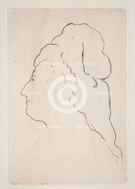 Profile of Eva Gonzales turned to the left, c. 1869. Creator: Edouard Manet (French, 1832-1883).
