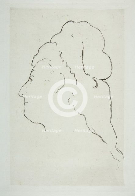 Profile of Eva Gonzales turned to the left, ca. 1870. Creator: Edouard Manet.