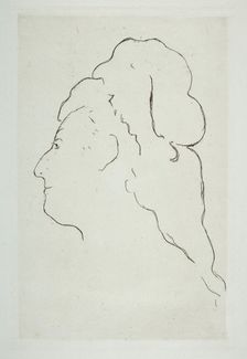 Profile of Eva Gonzales turned to the left, ca. 1870. Creator: Edouard Manet
