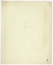 Profile of Man with Glasses Reading, n.d. Creator: Elizabeth Murray