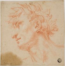 Profile of Male Head, Crowned with Laurel Leaves, n.d. Creator: Francesco Solimena