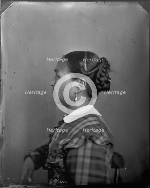 Profile Portrait of Unidentified Woman, 1880s. Creator: United States National Museum Photographic Laboratory.