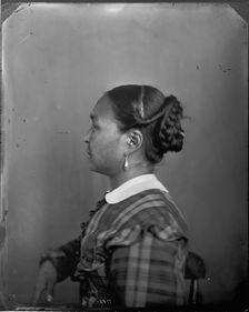 Profile Portrait of Unidentified Woman, 1880s. Creator: United States National Museum Photographic Laboratory