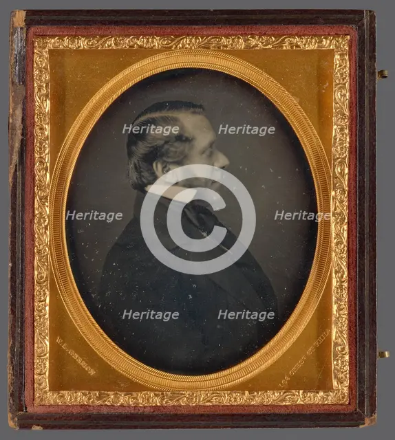 Profile portrait of a Man with Muttonchop Whiskers, about 1860. Creator: WL Germon.