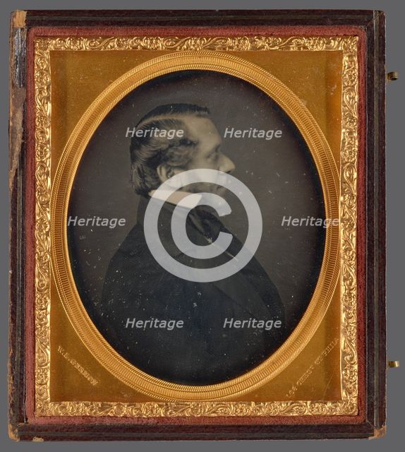 Profile portrait of a Man with Muttonchop Whiskers, about 1860. Creator: WL Germon.