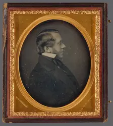Profile portrait of a Man with Muttonchop Whiskers, about 1860. Creator: WL Germon