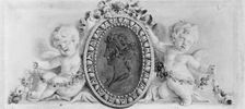 Profile portrait of a woman in a medallion supported by putti, 18th century. Creator: Unknown