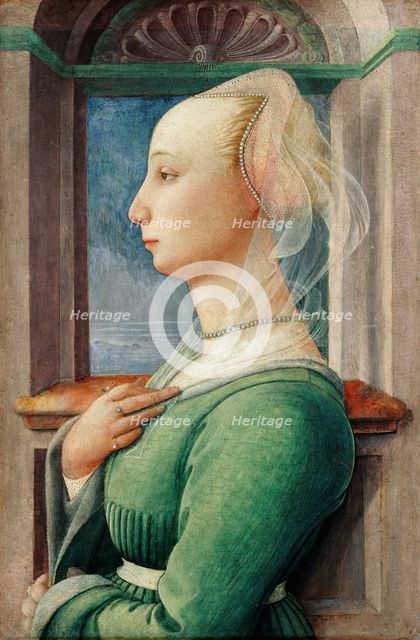 Profile Portrait of a Young Woman, ca 1445. Artist: Lippi, Fra Filippo (1406-1469)