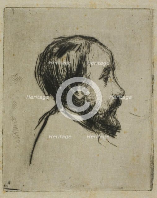 Profile Portrait of Degas, n.d. Creators: Marcellin Desboutin, Giuseppe de Nittis.
