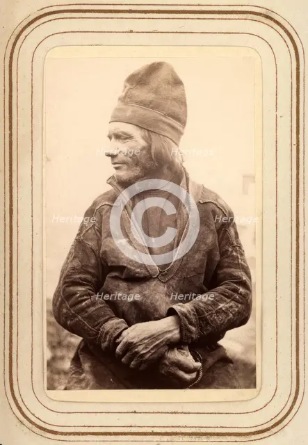Profile portrait of Per Pålsson Sjålsa, 60 years old, Sjokksjokk, 1868.  Creator: Lotten von Duben.