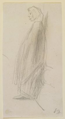Profile sketch of an old woman standing, 1858. Creator: James Abbott McNeill Whistler