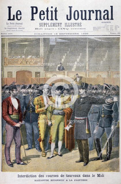 Prohibition of bullfighting in the south of France, 1895.  Artist: Henri Meyer