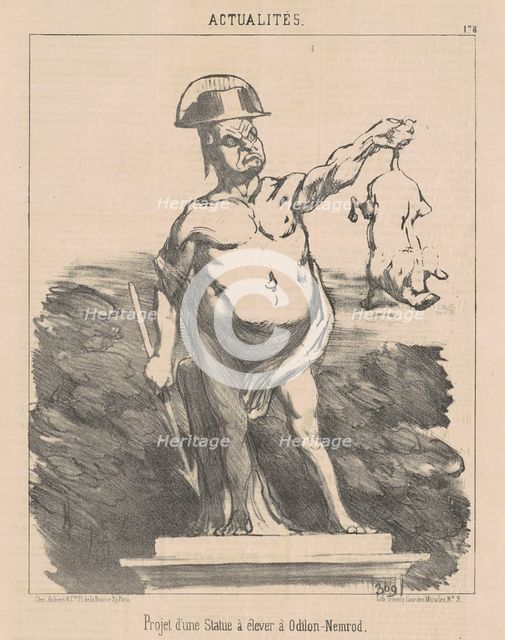 Projet d'une statue ... a Odilon-Nemrod, 19th century. Creator: Honore Daumier.