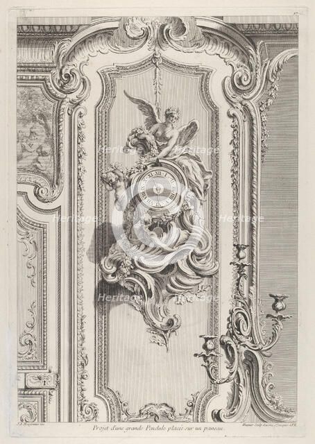 Projet d'une grande Pendule, from 'Oeuvre de Juste Aurele Meissonnier', ca. 1742-48. Creator: Juste-Aurele Meissonier.