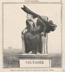 Projet ... Pour désarmer les ennemis de ... Voltaire, 19th century. Creator: Honore Daumier