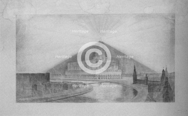 Project to the architectural contest for the Palace of the Soviets. Artist: Golts, Georgy Pavlovich (1893-1946)