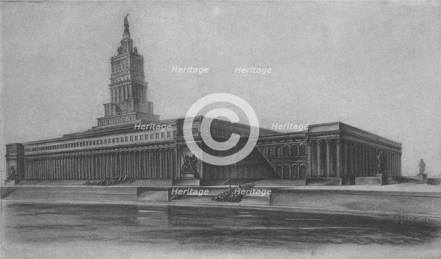 Project to the architectural contest for the Palace of the Soviets. Artist: Shchusev, Alexey Viktorovich (1894-1949)