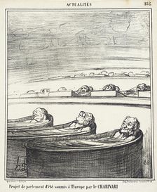 Project de Parlement d'été soumis à l'Europe par le CHARIVARI..., 1868. Creator: Honore Daumier