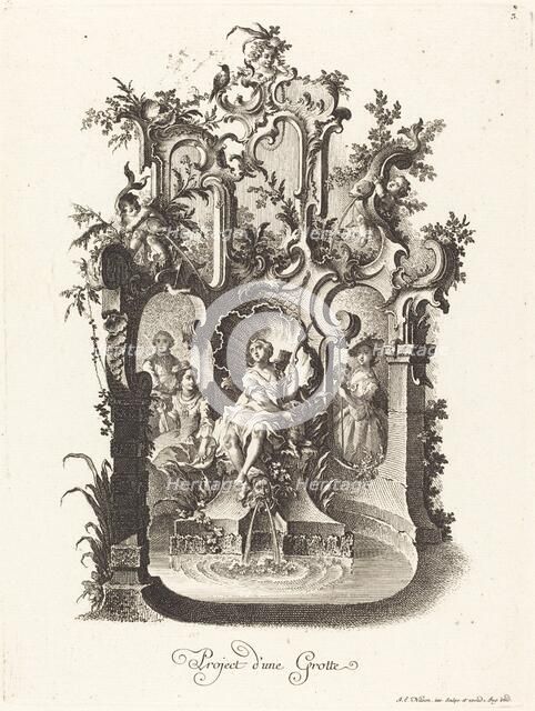 Project d'une Grotte (Plan for a Grotto), c. 1755/1760. Creator: Johann Esaias Nilson.
