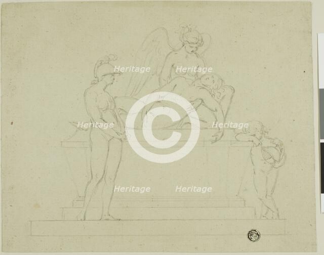 Project for a Tomb, Three Figures and an Angel, n.d. Creator: John Bacon I.