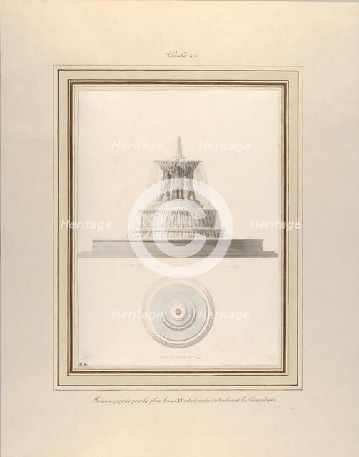 Project for a Fountain for La Place Louis XV, ca. 1806. Creator: Pierre Francois Leonard Fontaine.