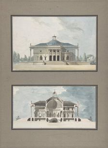 Project for a "Maison de plaisance pour un grand seigneur", Elevation and Section, ca. 1783. Creator: Jean Nicolas Sobre