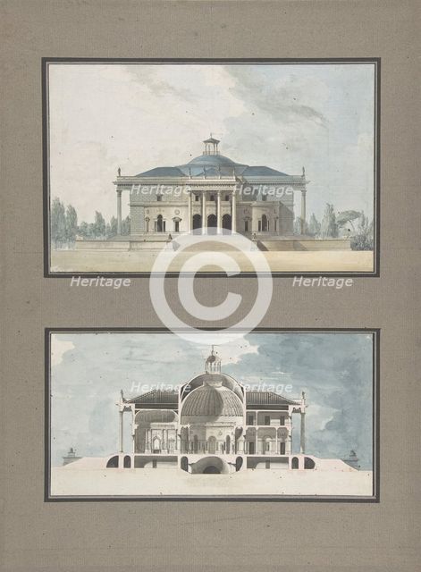 Project for a "Maison de plaisance pour un grand seigneur", Elevation and Section, ca. 1783. Creator: Jean Nicolas Sobre.