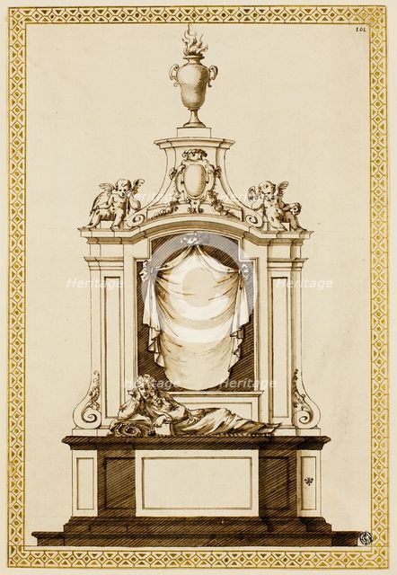 Project for a Monument, c. 1695. Creator: Edward Pearce.