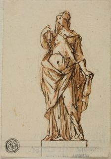 Project for a Statue: Woman Holding Book with Right Hand, n.d. Creators: John Michael Rysbrack, Sir James Thornhill