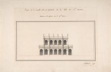 Project for the New Theater at St. Quentin (Aisne) - Elevation, ca. 1841. Creators: Emile-Jacques Gilbert, Louis Baptiste Gilbert