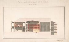 Project for the New Theater at St. Quentin (Aisne) - Section, ca. 1841. Creators: Emile-Jacques Gilbert, Louis Baptiste Gilbert