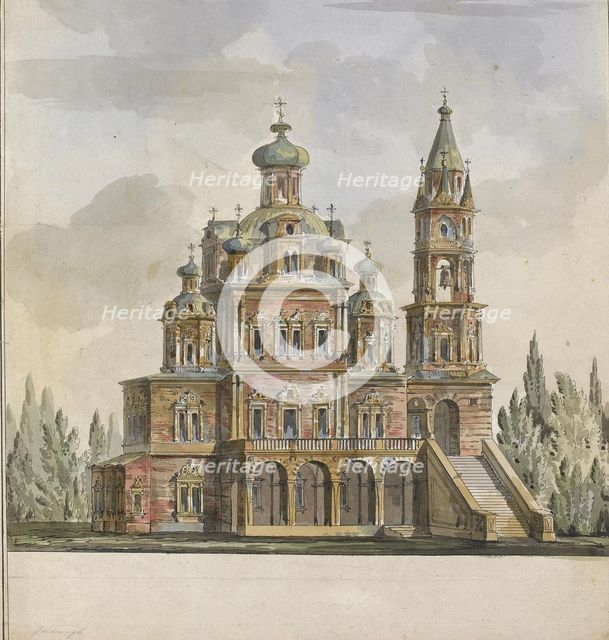 Project for the Church of the Dormition of the Theotokos at the Pokrovka Street in Moscow. Artist: Quarenghi, Giacomo Antonio Domenico (1744-1817)