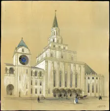 Project for the Kazan Railway Station in Moscow, 1912. Creator: Schtschussew, Alexei Wiktorowitsch (1894-1949)