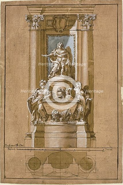 Project for the Tomb of James III, the Old Pretender, c.1766. Creator: Pietro Bracci.